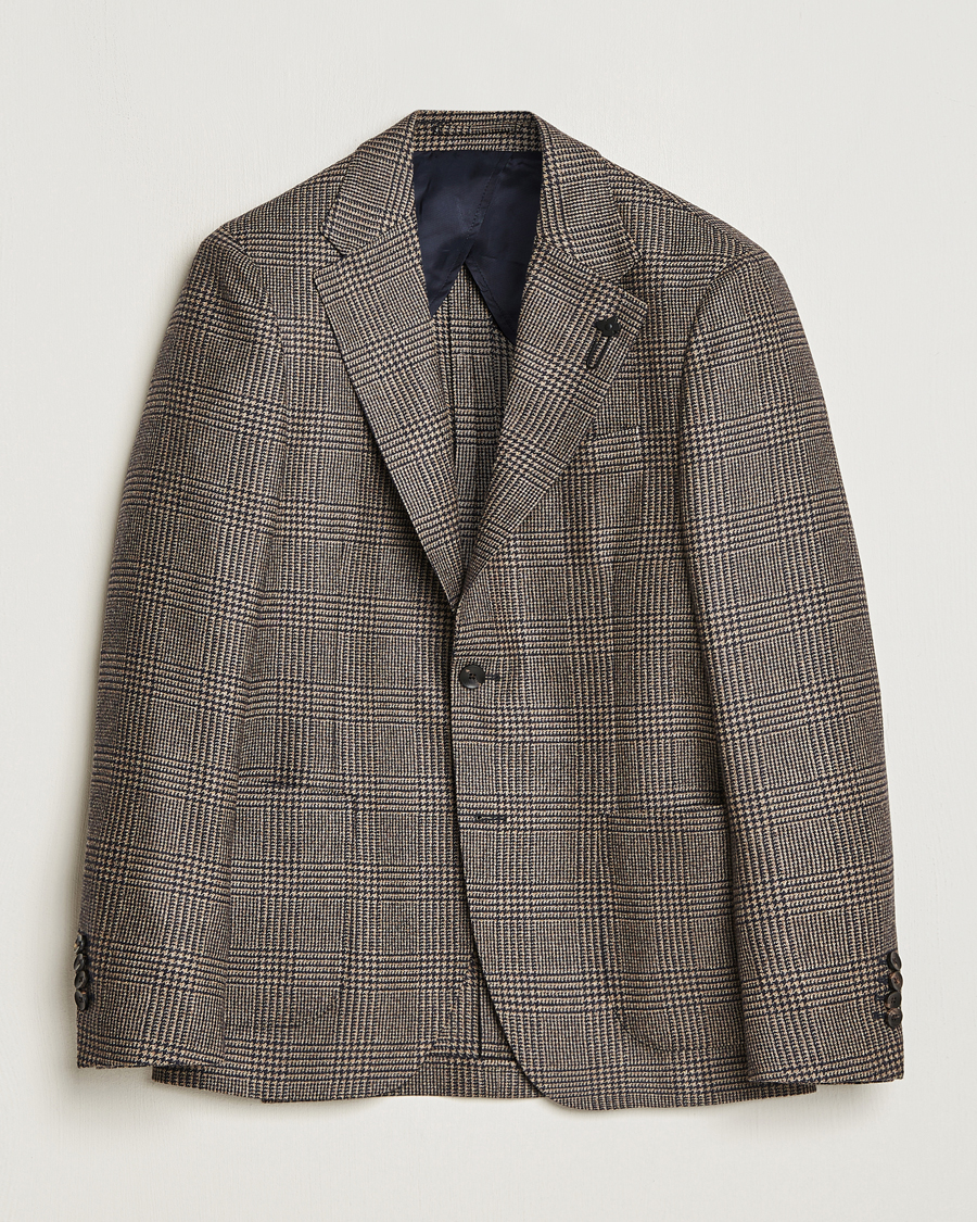 Herre | Dressjakker | Lardini | Checked Wool Blazer Brown/Navy