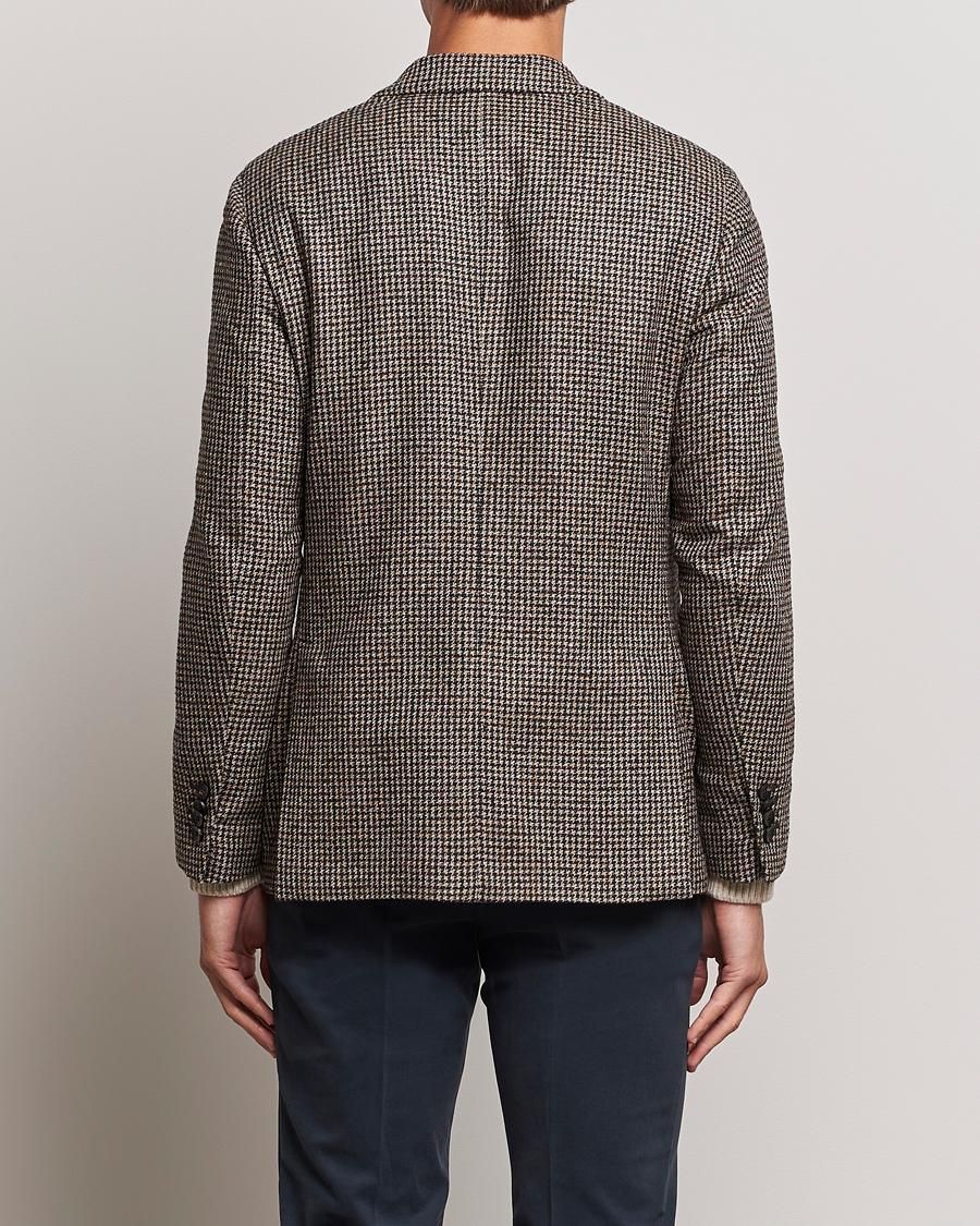 Herre | Dressjakker | Lardini | Wool/Silk/Cashmere Houndstooth Blazer Beige/Green