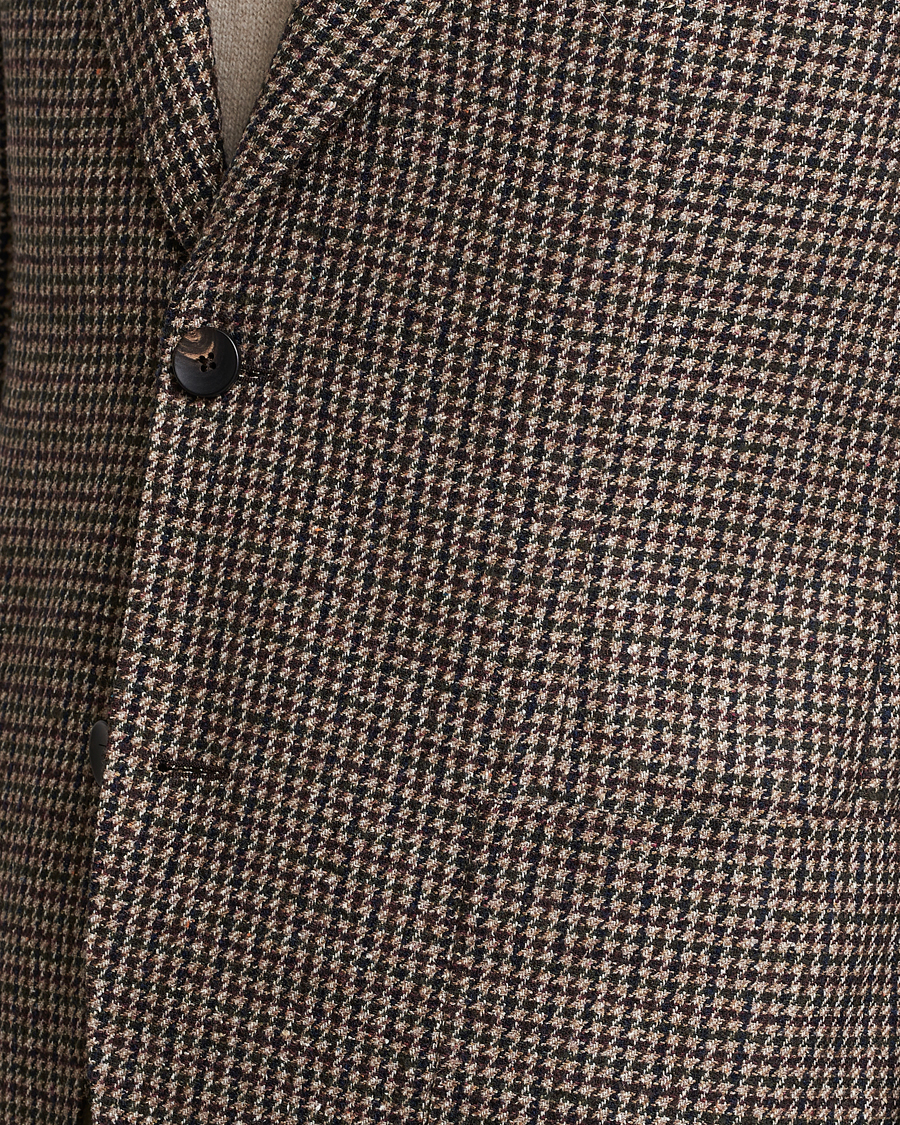 Herre | Dressjakker | Lardini | Wool/Silk/Cashmere Houndstooth Blazer Beige/Green
