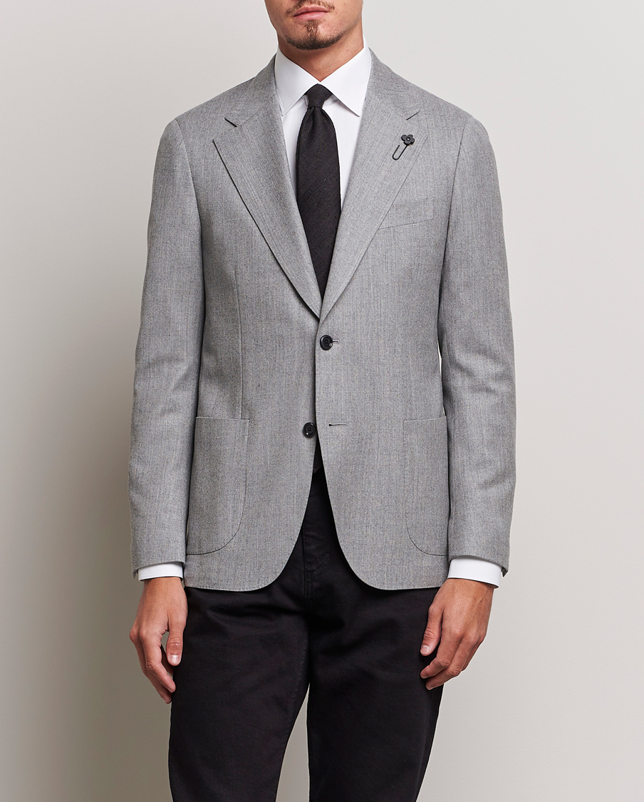 Herre | Dressjakker | Lardini | Wool/Cashmerer Flanell Blazer Light Grey