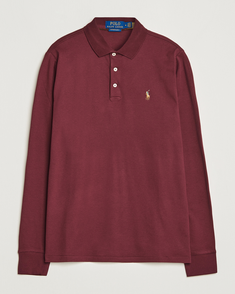 Herre | Gensere | Polo Ralph Lauren | Luxury Pima Cotton Long Sleeve Polo Harvard Wine