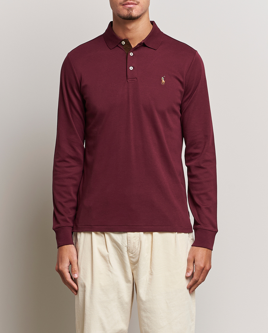 Herre | Gensere | Polo Ralph Lauren | Luxury Pima Cotton Long Sleeve Polo Harvard Wine