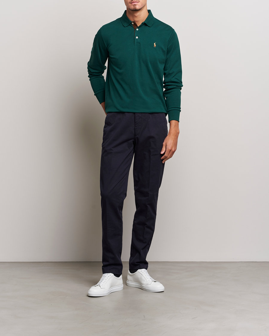Herre | Gensere | Polo Ralph Lauren | Luxury Pima Cotton Long Sleeve Polo Hunt Club Green