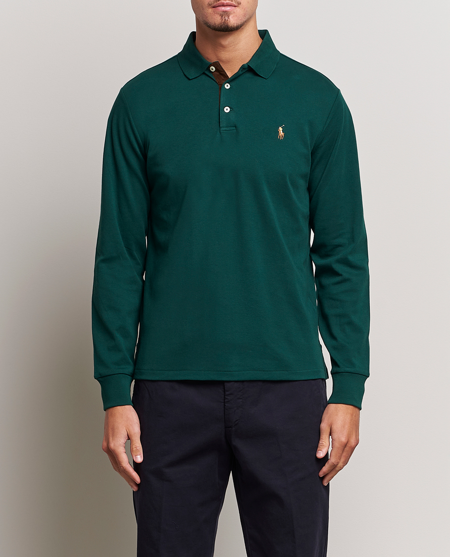 Herre | Gensere | Polo Ralph Lauren | Luxury Pima Cotton Long Sleeve Polo Hunt Club Green