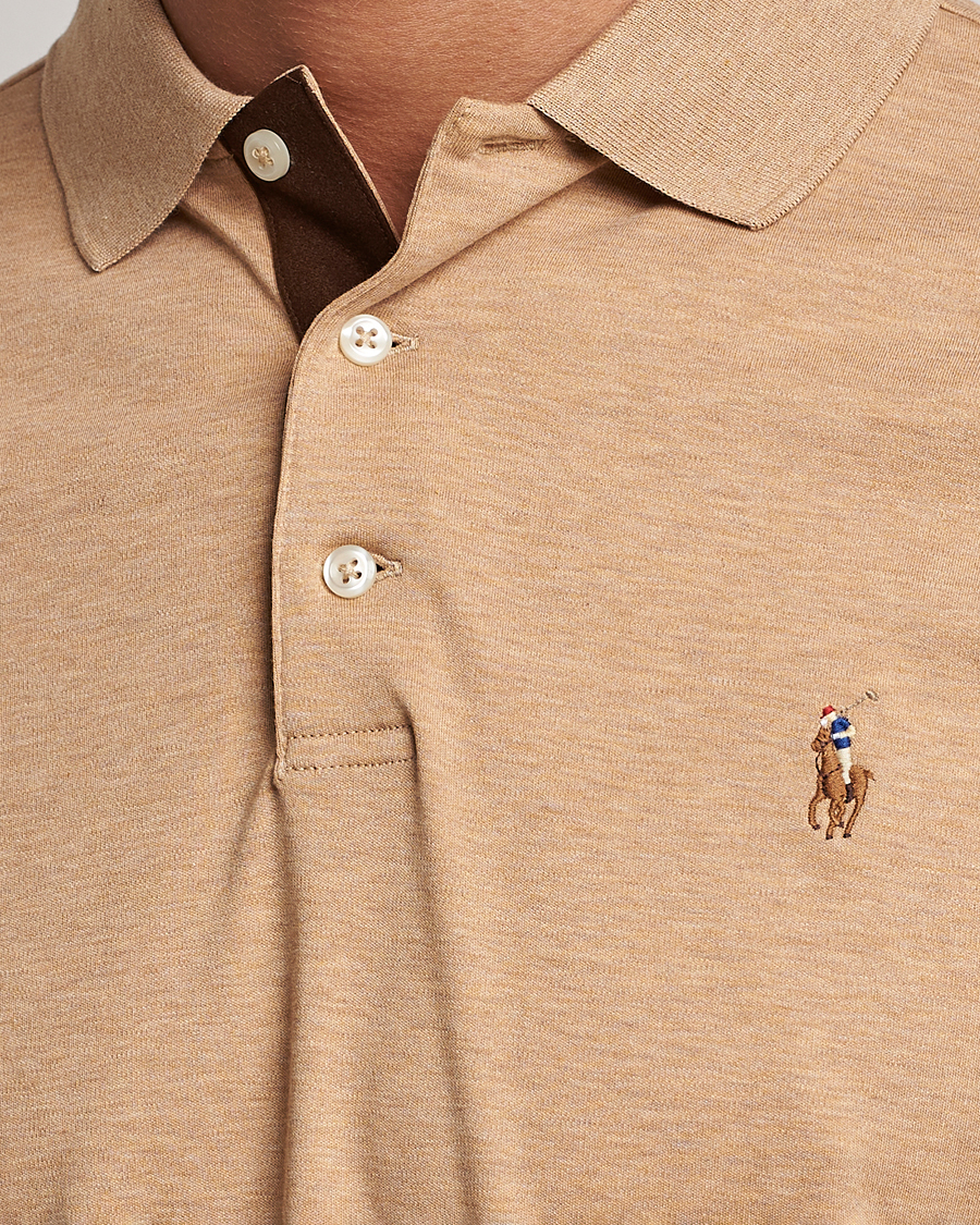 Herre | Gensere | Polo Ralph Lauren | Custom Slim Fit Long Sleeve Polo Camel Heather