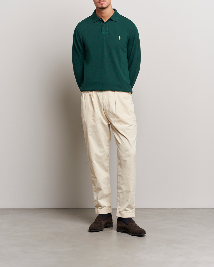Herre | Gensere | Polo Ralph Lauren | Custom Slim Fit Long Sleeve Polo Hunt Club Green