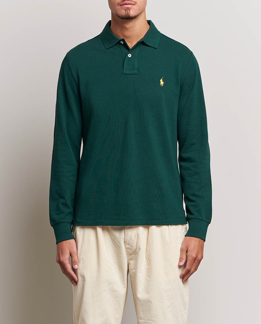 Herre |  | Polo Ralph Lauren | Custom Slim Fit Long Sleeve Polo Hunt Club Green