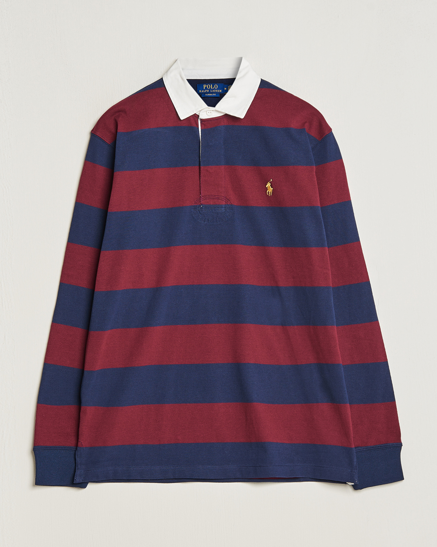 Herre | Gensere | Polo Ralph Lauren | Jersey Striped Rugger Navy/Wine