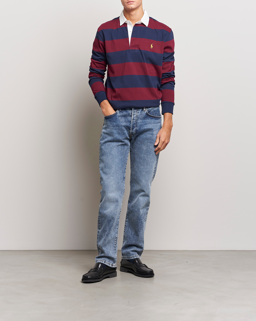 Herre | Gensere | Polo Ralph Lauren | Jersey Striped Rugger Navy/Wine