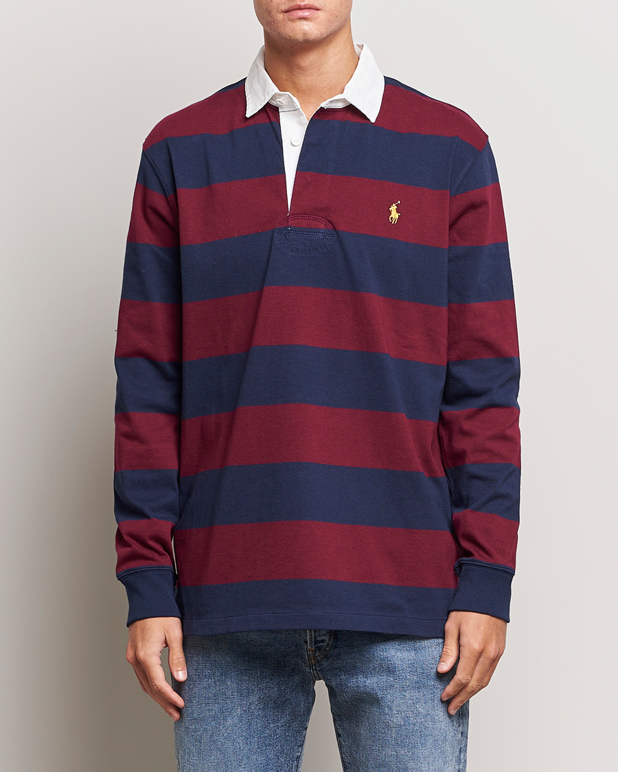 Herre | Gensere | Polo Ralph Lauren | Jersey Striped Rugger Navy/Wine