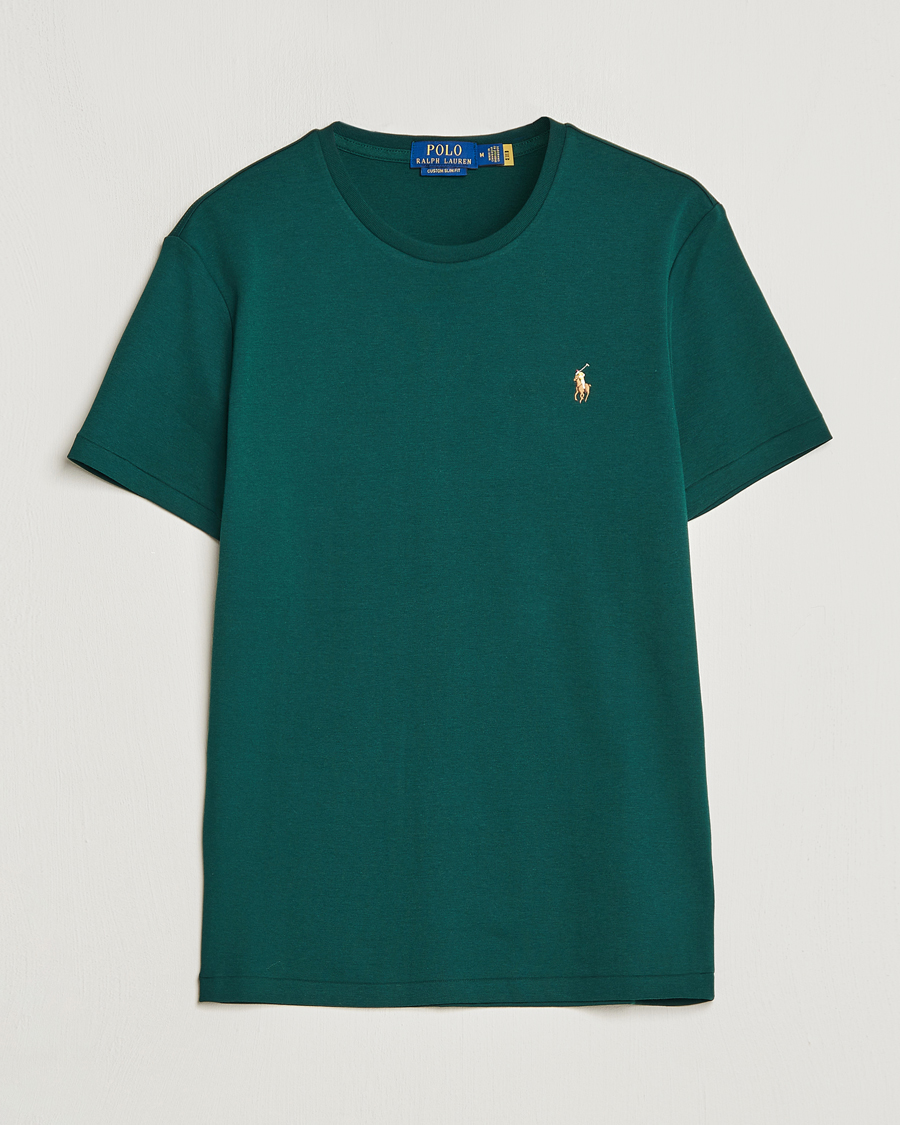 Herre | T-Shirts | Polo Ralph Lauren | Luxury Pima Cotton Crew Neck T-Shirt Hunt Club Green