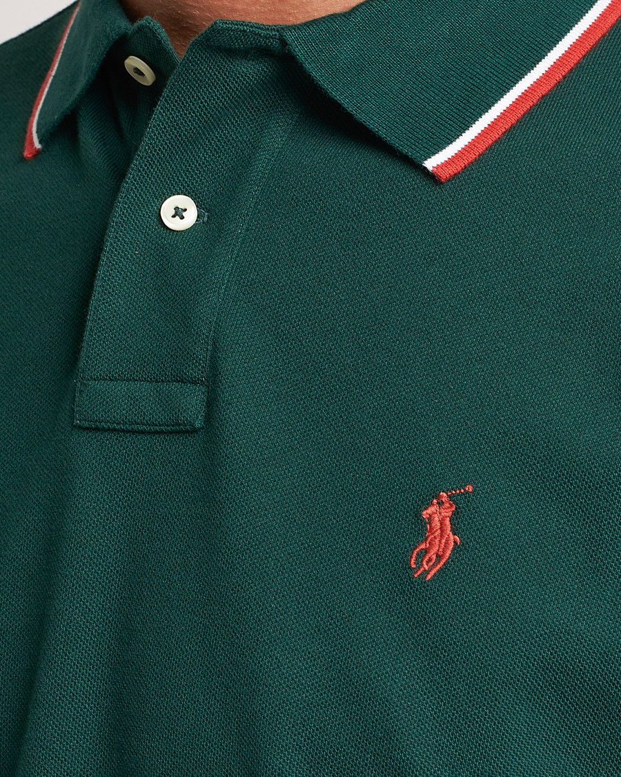 Herre | Pikéer | Polo Ralph Lauren | Custom Slim Fit Piped Polo Hunt Club Green