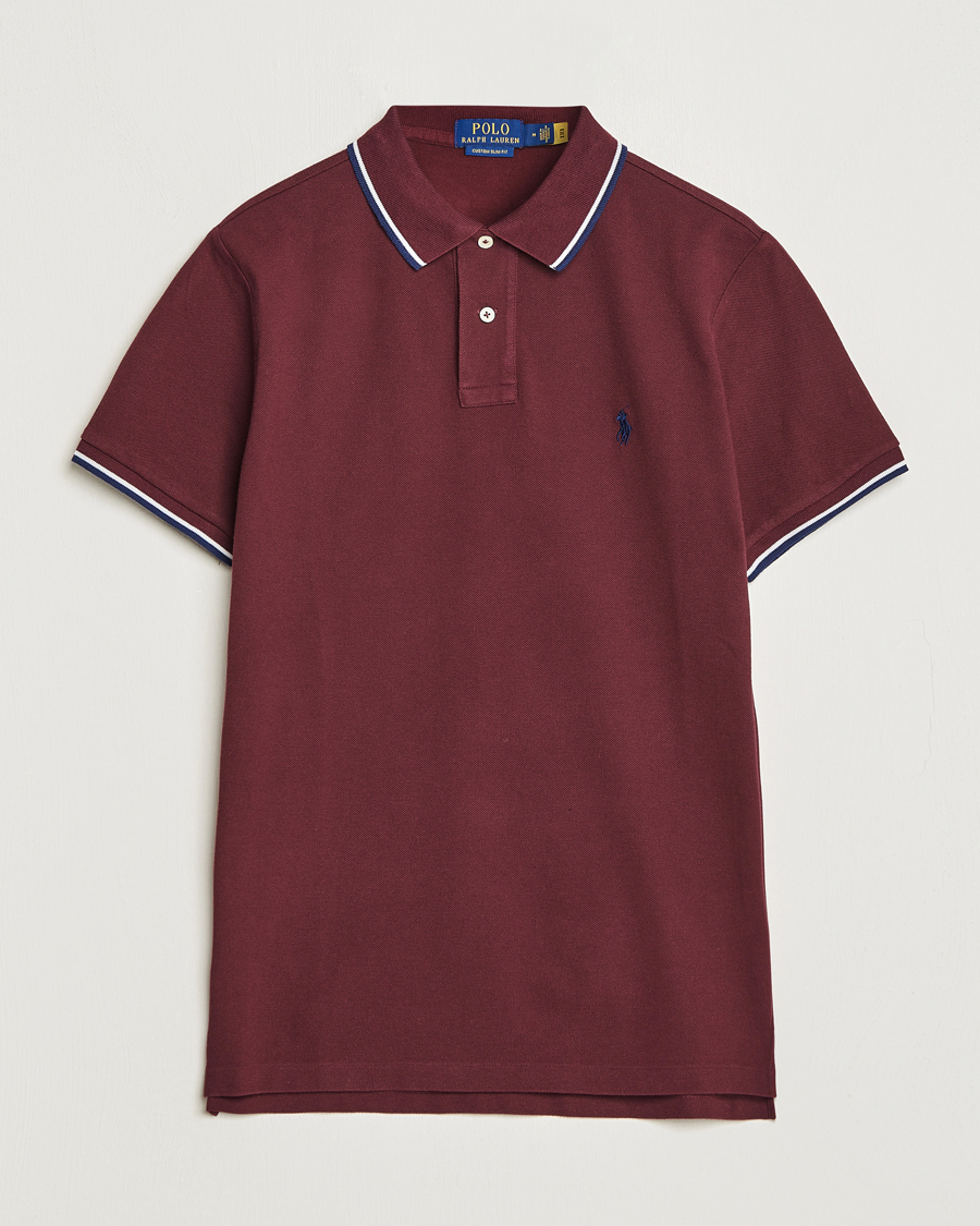 Herre | Pikéer | Polo Ralph Lauren | Custom Slim Fit Piped Polo Harvard Wine