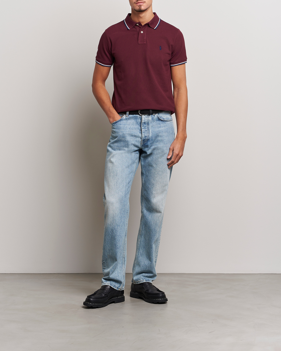 Herre | Pikéer | Polo Ralph Lauren | Custom Slim Fit Piped Polo Harvard Wine
