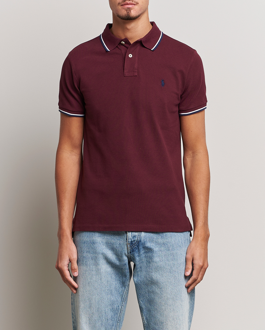 Herre | Pikéer | Polo Ralph Lauren | Custom Slim Fit Piped Polo Harvard Wine