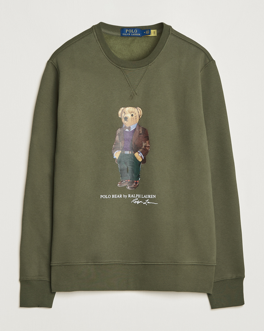 Herre | Gensere | Polo Ralph Lauren | Printed Denim Bear Sweatshirt Expedition Olive