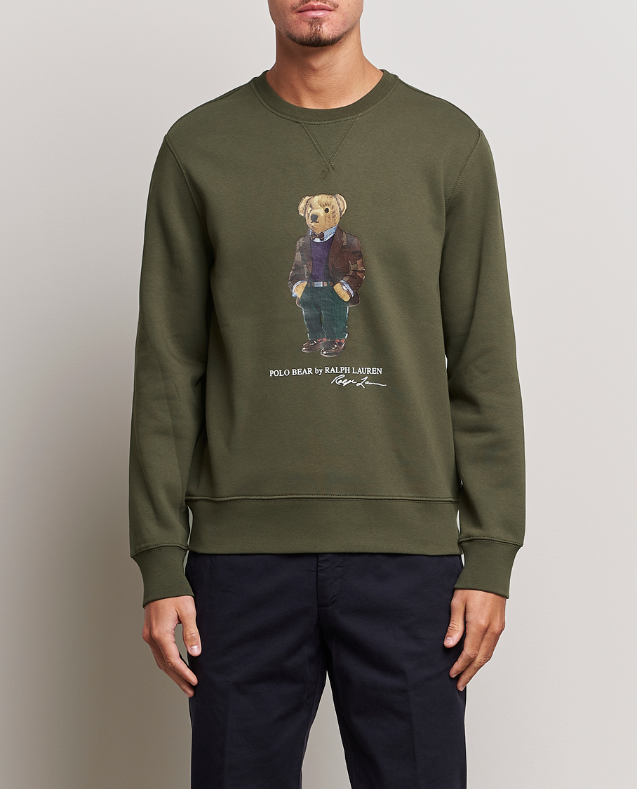 Herre | Sweatshirts | Polo Ralph Lauren | Printed Denim Bear Sweatshirt Expedition Olive