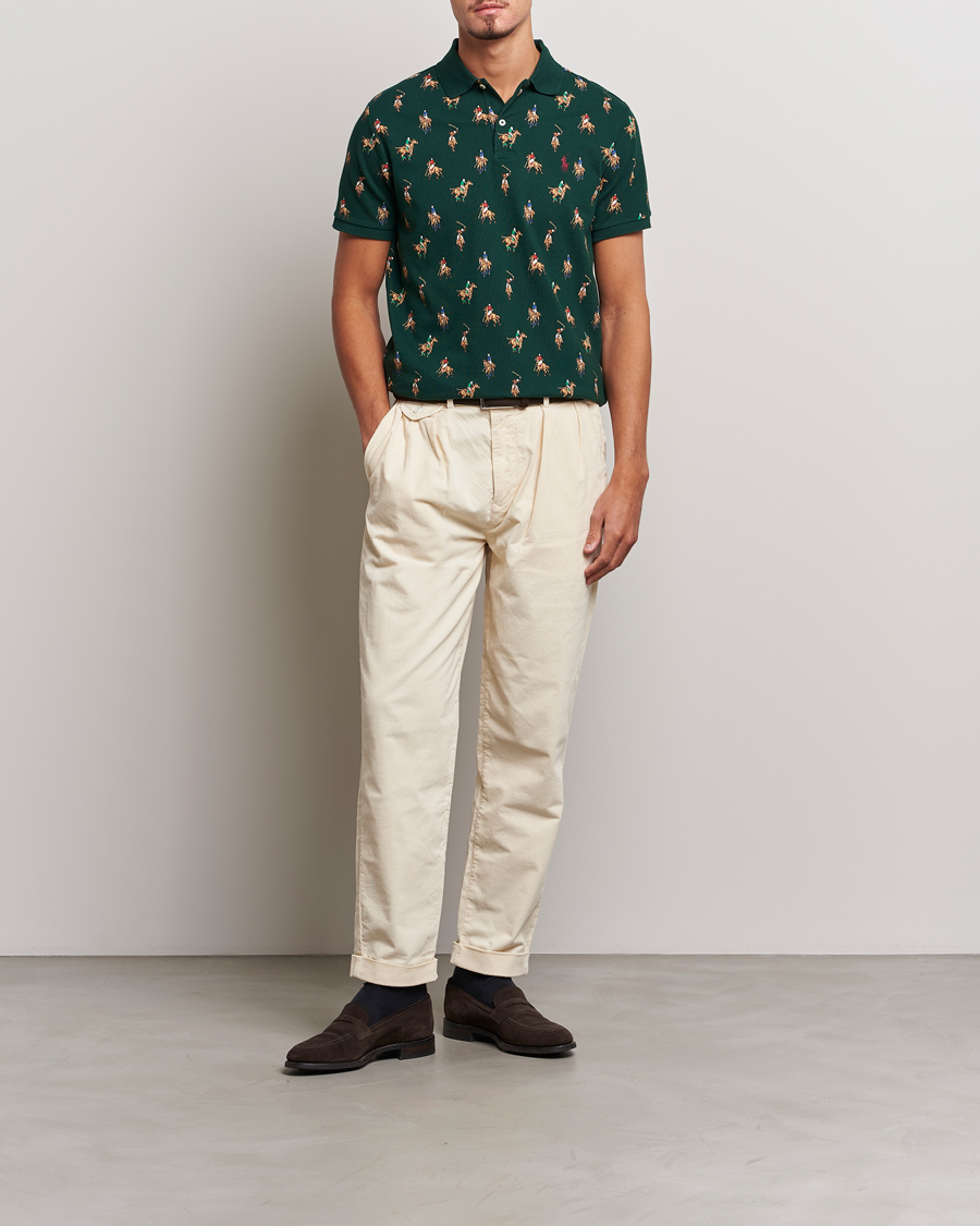 Herre | Pikéer | Polo Ralph Lauren | Custom Slim Fit Game Day Polo Hunt Club Green