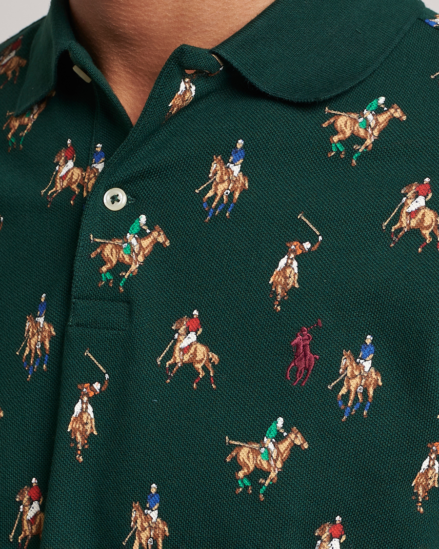 Herre | Pikéer | Polo Ralph Lauren | Custom Slim Fit Game Day Polo Hunt Club Green