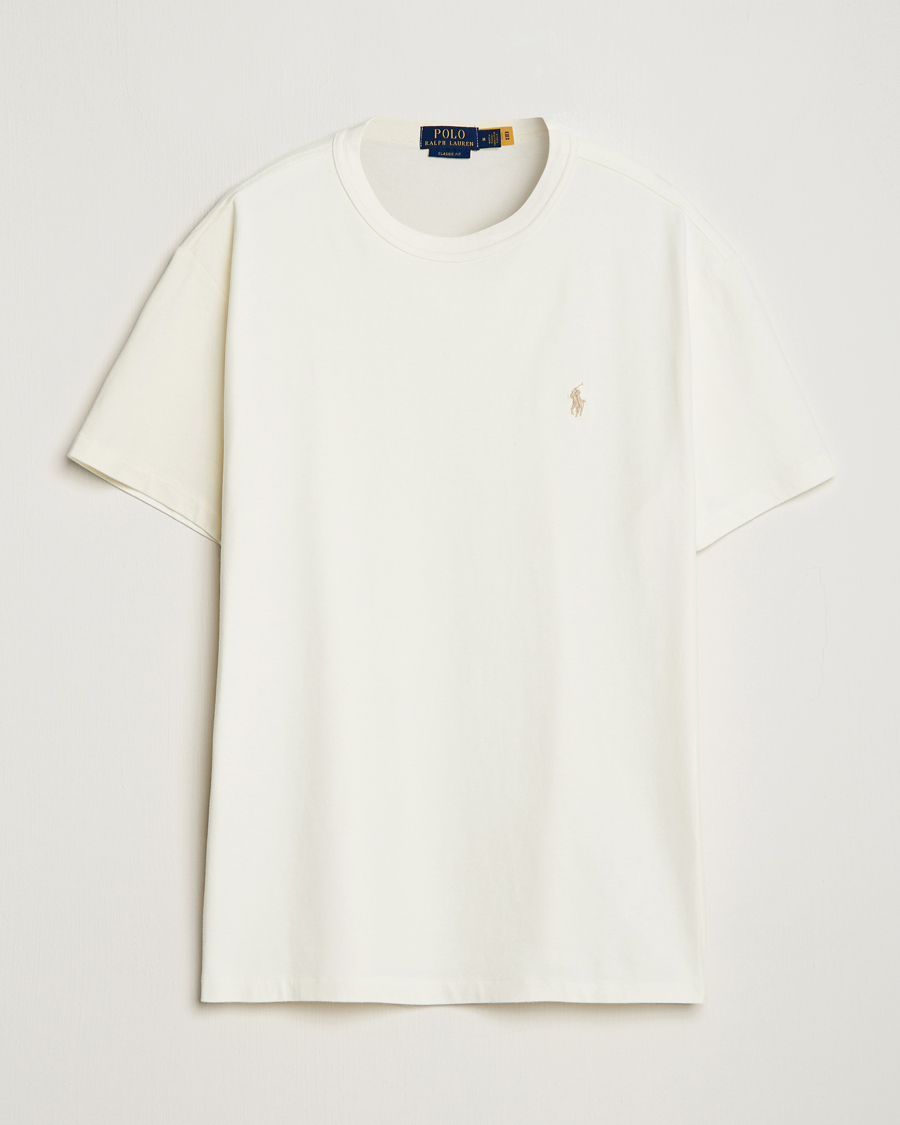Herre | T-Shirts | Polo Ralph Lauren | Loopback Crew Neck T-Shirt Clubhouse Cream