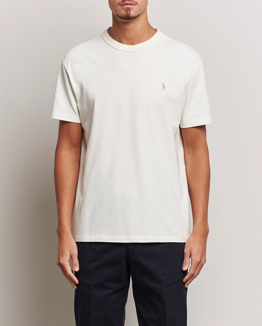 Herre | Hvite t-shirts | Polo Ralph Lauren | Loopback Crew Neck T-Shirt Clubhouse Cream