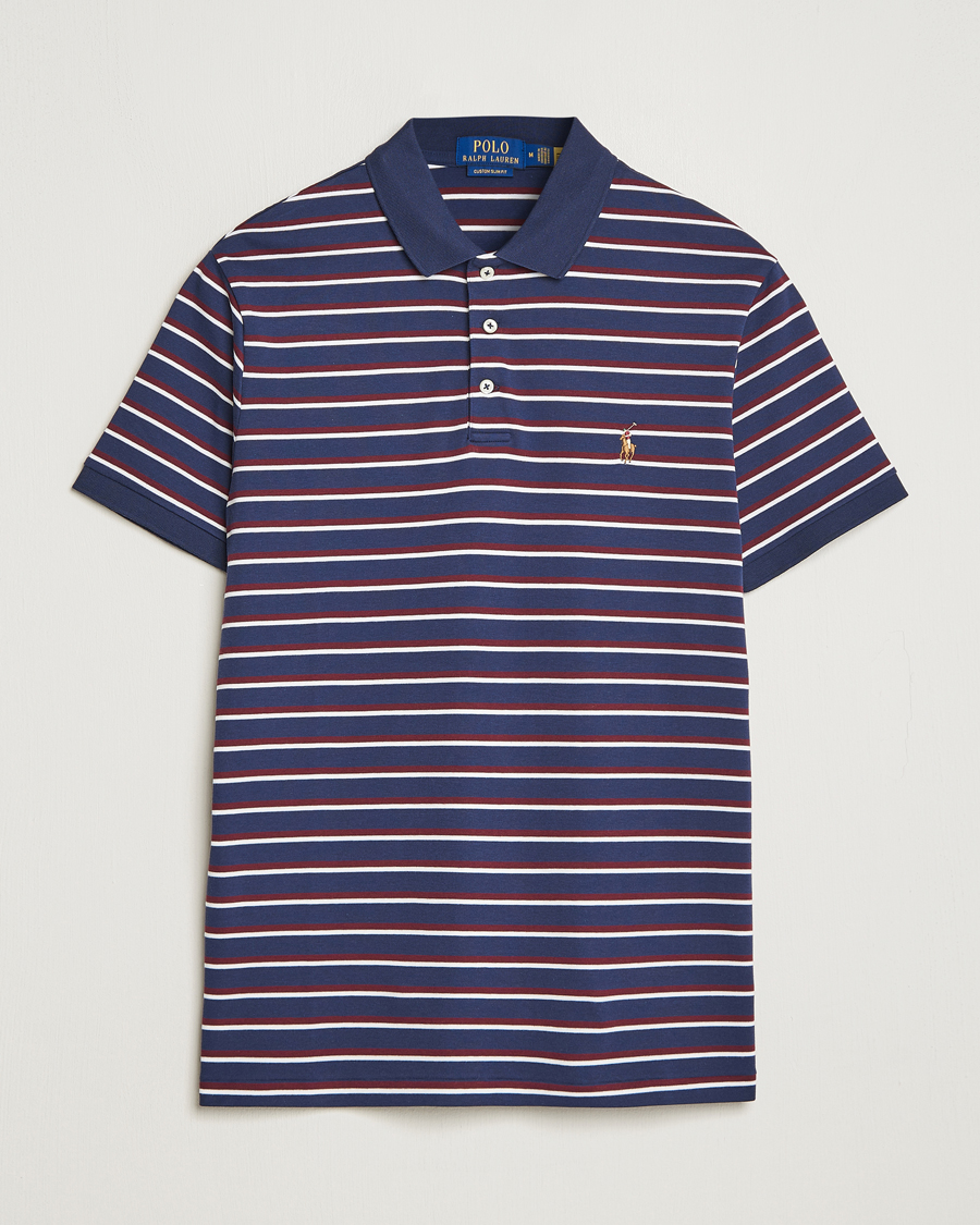Herre | Pikéer | Polo Ralph Lauren | Luxury Pima Cotton Striped Polo French Navy/White
