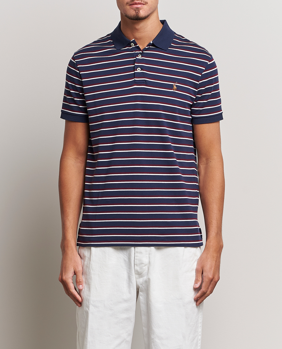 Herre | Kortermet piké | Polo Ralph Lauren | Luxury Pima Cotton Striped Polo French Navy/White