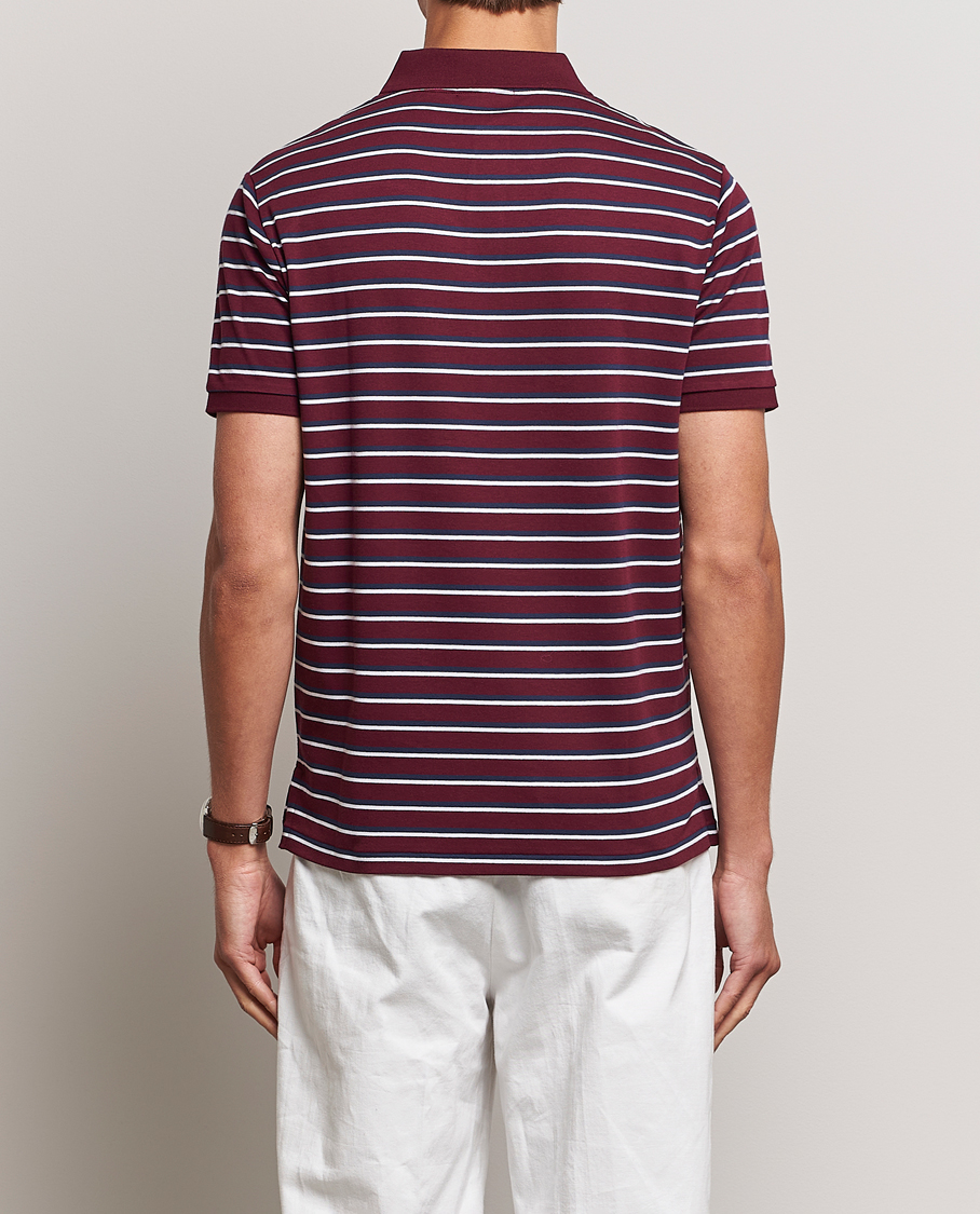 Herre | Pikéer | Polo Ralph Lauren | Luxury Pima Cotton Striped Polo Harvard Wine/White