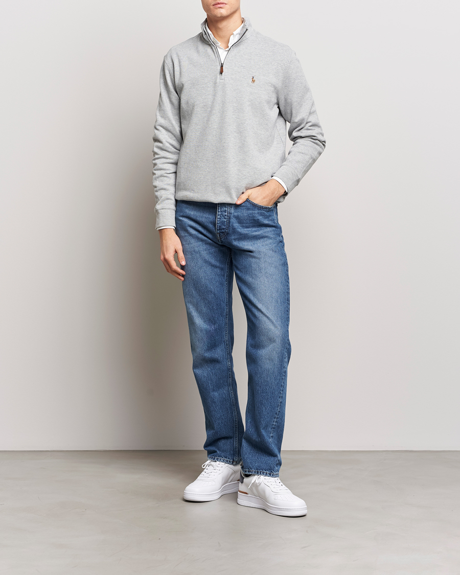 Herre | Gensere | Polo Ralph Lauren | Double Knit Jaquard Half Zip Sweater Andover Heather