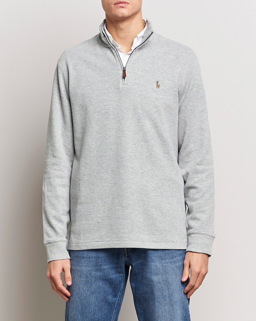 Herre | World of Ralph Lauren | Polo Ralph Lauren | Double Knit Jaquard Half Zip Sweater Andover Heather