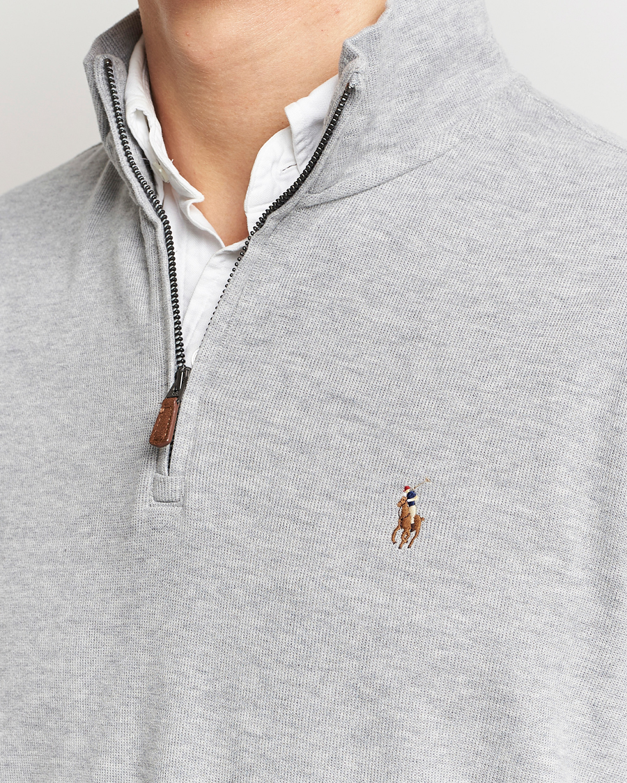 Herre | Gensere | Polo Ralph Lauren | Double Knit Jaquard Half Zip Sweater Andover Heather