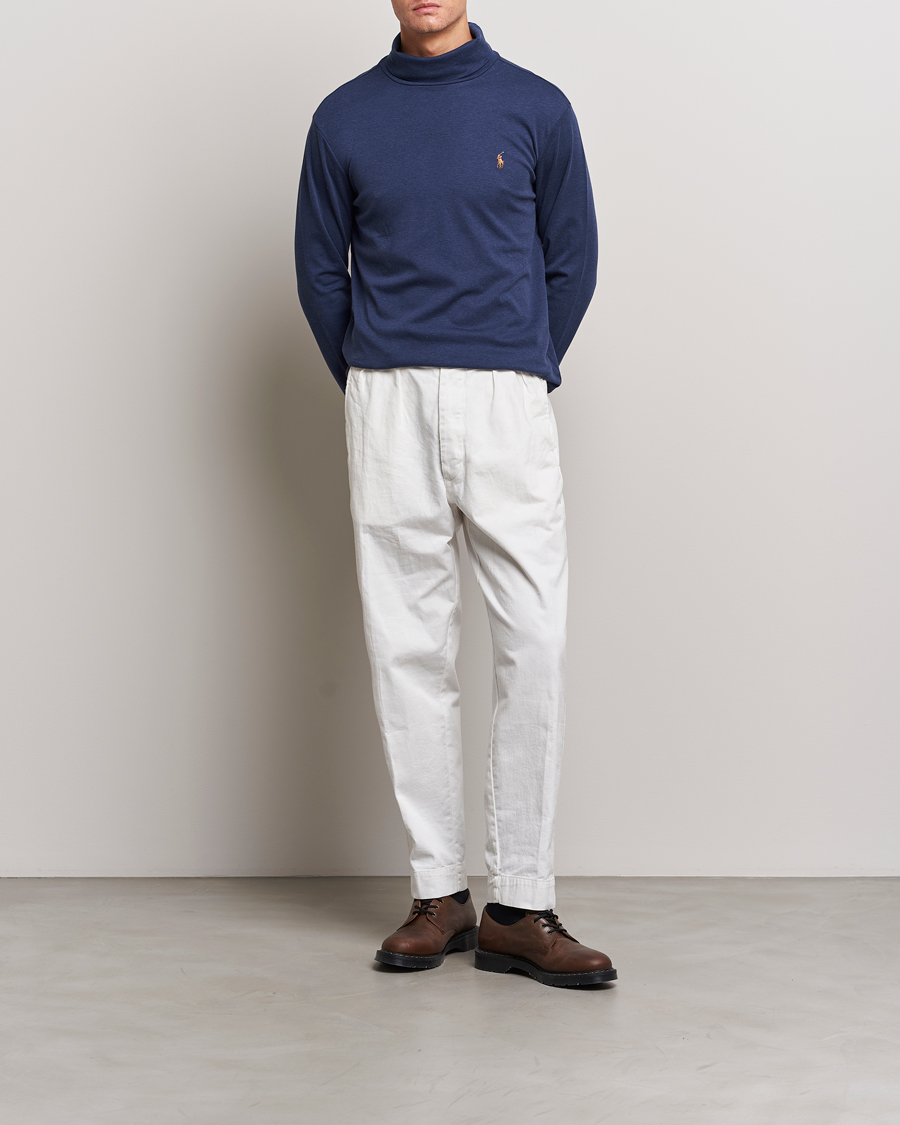 Herre | Gensere | Polo Ralph Lauren | Luxury Pima Cotton Rollneck Spring Navy Heather