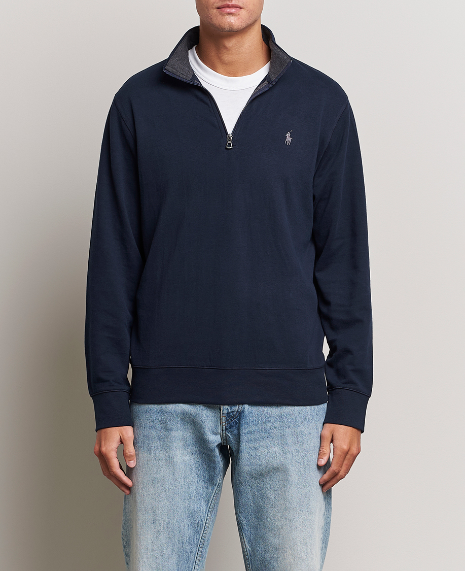 Herre | Gensere | Polo Ralph Lauren | Double Knit Half-Zip Sweater Aviator Navy