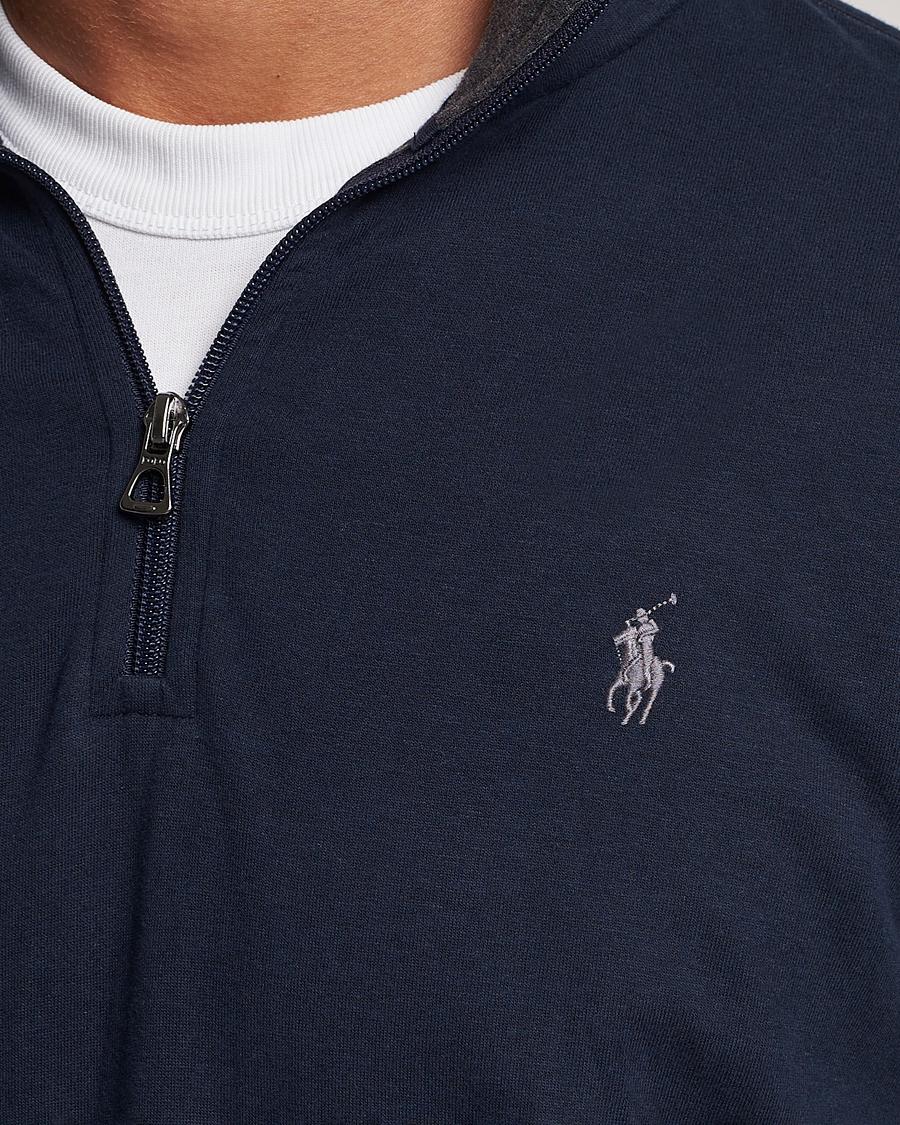 Herre | Gensere | Polo Ralph Lauren | Double Knit Half-Zip Sweater Aviator Navy