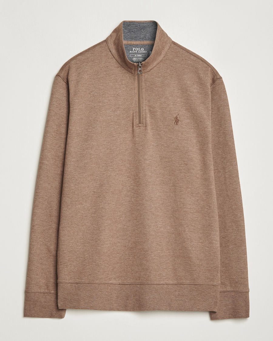 Herre | Gensere | Polo Ralph Lauren | Tech Double Knit Half Zip Brown Heather