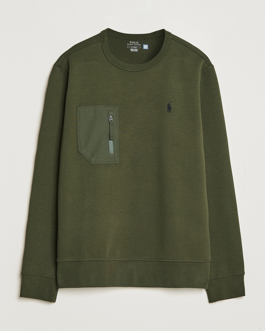 Herre |  | Polo Ralph Lauren | Double Knit Pocket Sweatshirt Company Olive