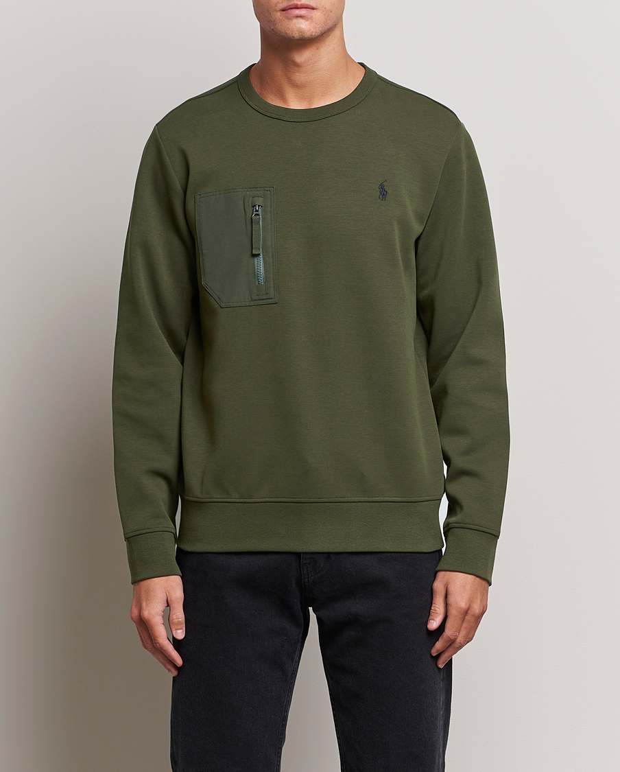 Herre | Gensere | Polo Ralph Lauren | Double Knit Pocket Sweatshirt Company Olive