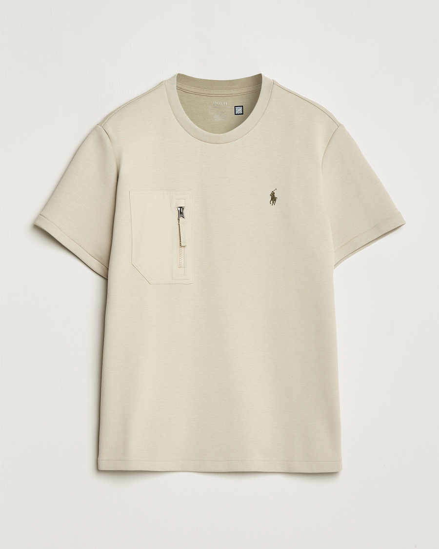 Herre | T-Shirts | Polo Ralph Lauren | Double Knit Pocket T-Shirt Classic Stone