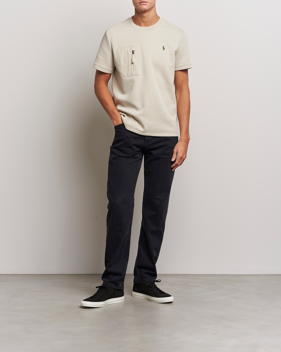 Herre | T-Shirts | Polo Ralph Lauren | Double Knit Pocket T-Shirt Classic Stone
