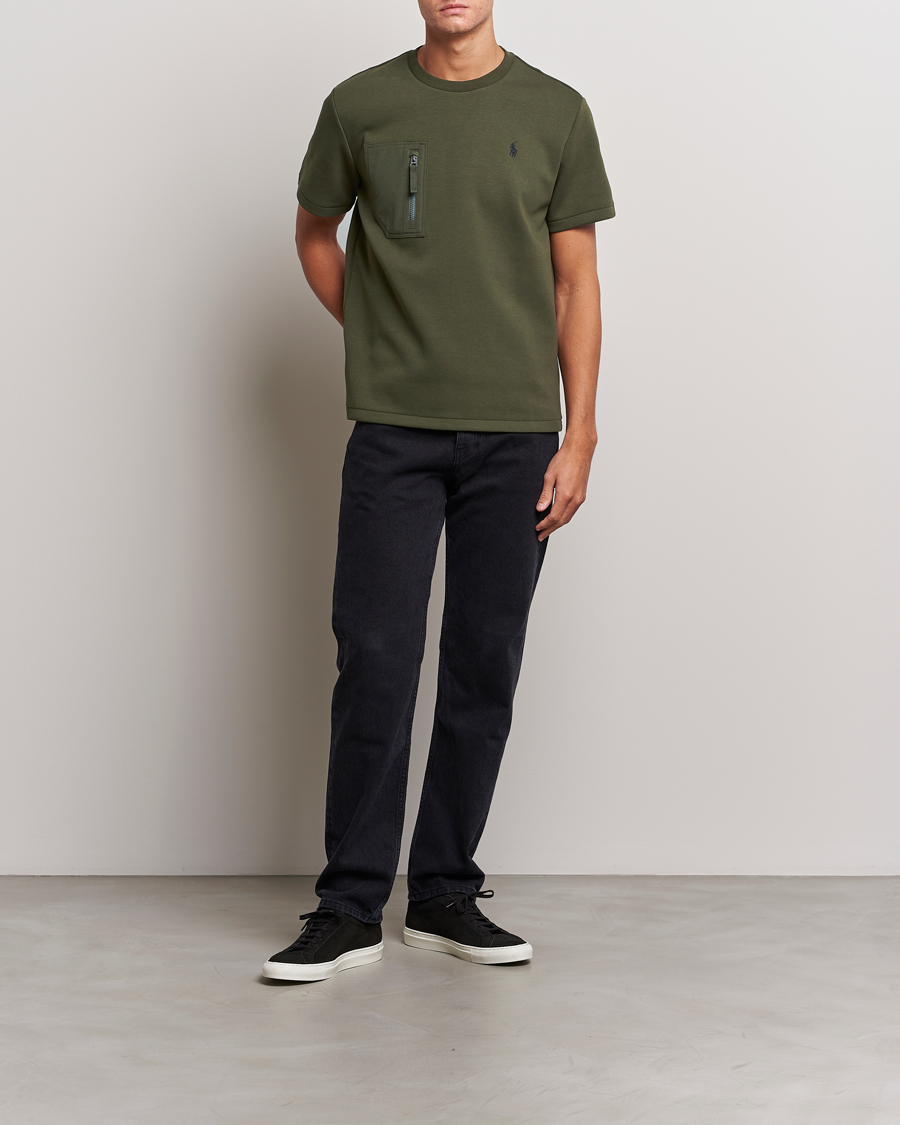 Herre | T-Shirts | Polo Ralph Lauren | Double Knit Pocket T-Shirt Company Olive