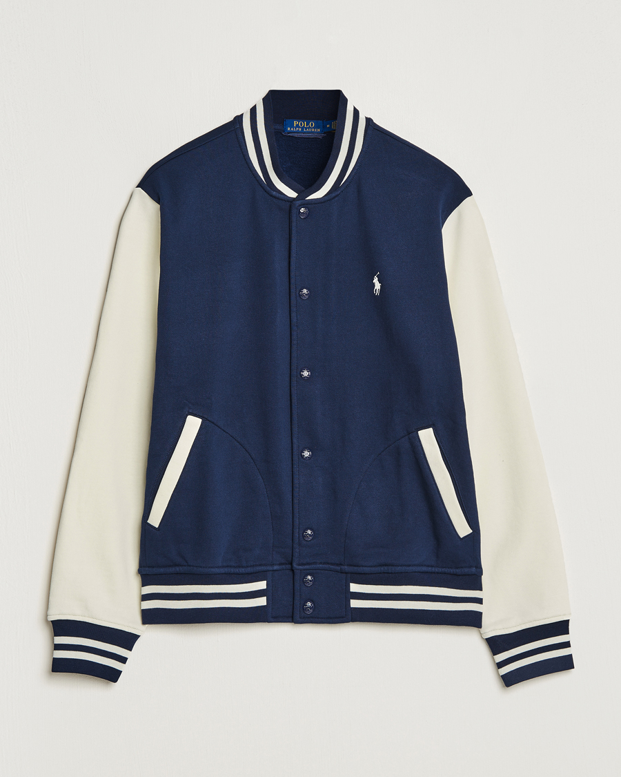 Herre | Jakker | Polo Ralph Lauren | Athletic Fleece Varsity Jacket Navy/Cream