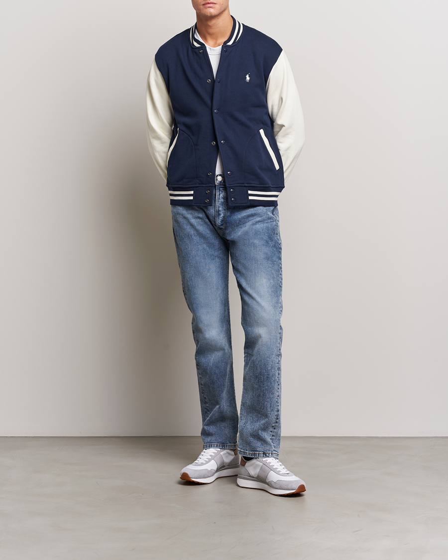 Herre | Jakker | Polo Ralph Lauren | Athletic Fleece Varsity Jacket Navy/Cream