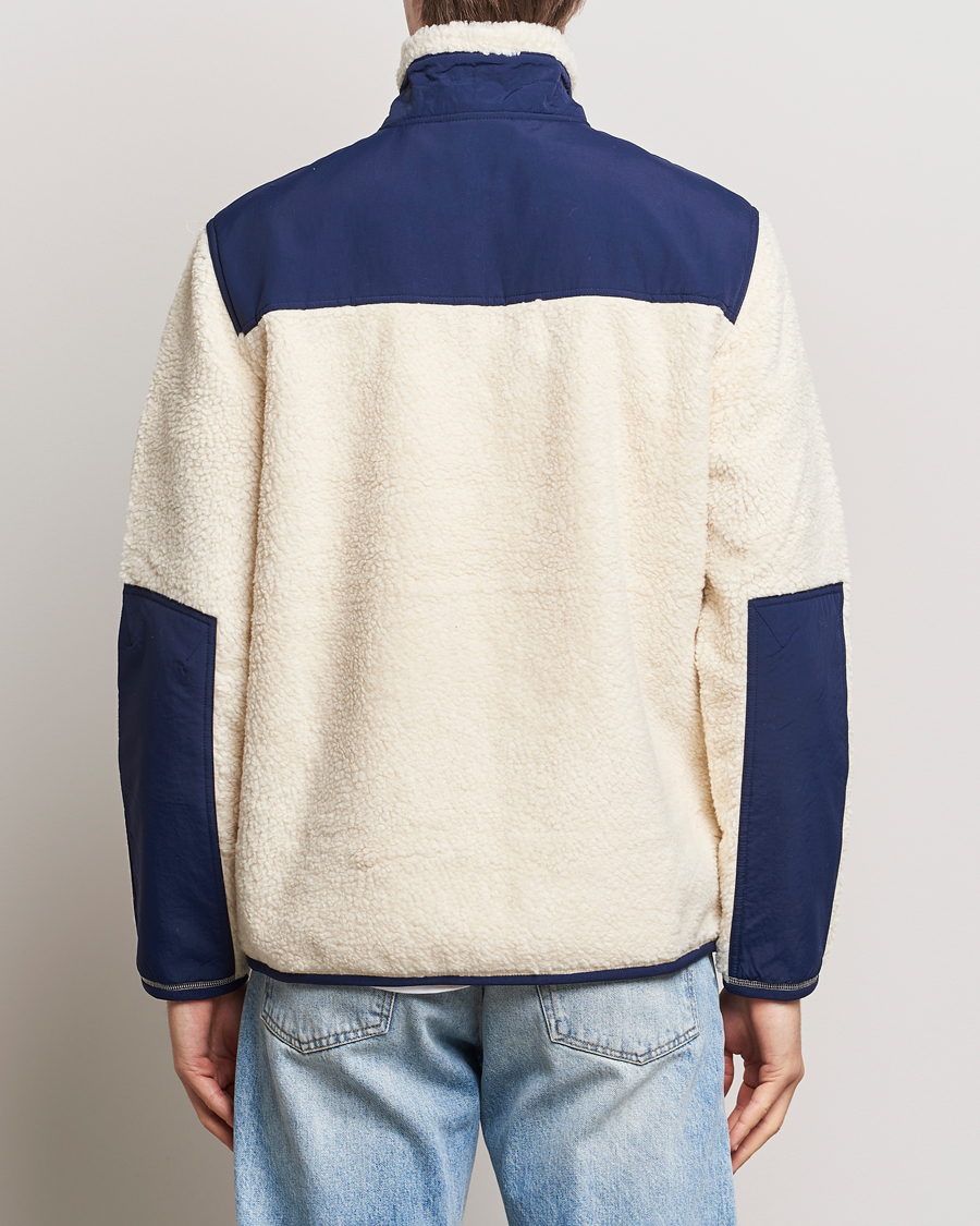 Herre | Gensere | Polo Ralph Lauren | Bonded Sherpa Full Zip Sweater Cream/Newport Navy