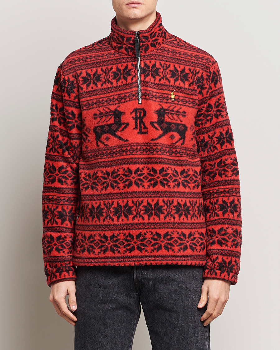 Herre | Julegensere | Polo Ralph Lauren | Fairisle Half Zip Sweater Martin Red