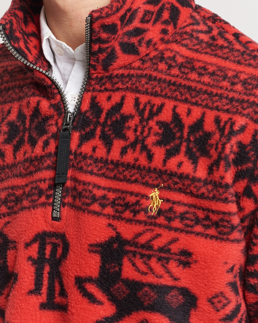 Herre | Gensere | Polo Ralph Lauren | Fairisle Half Zip Sweater Martin Red