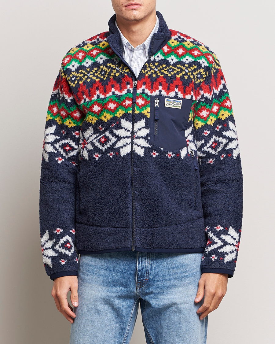 Herre | Gensere | Polo Ralph Lauren | Bonded Hi-Pile Snowflake Fairisle Full Zip Navy