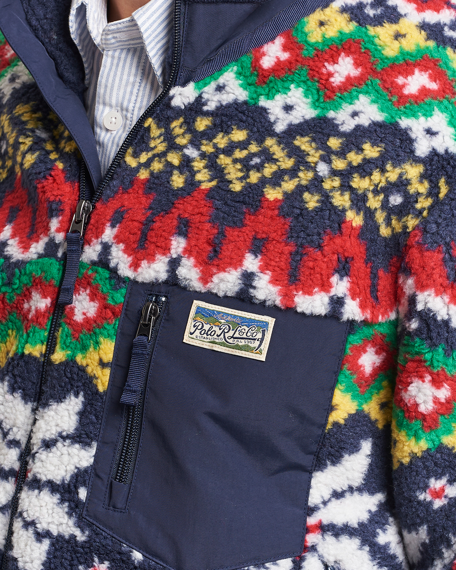 Herre | Gensere | Polo Ralph Lauren | Bonded Hi-Pile Snowflake Fairisle Full Zip Navy