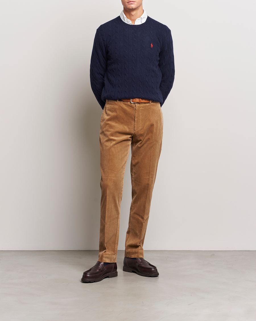 Herre | Gensere | Polo Ralph Lauren | Wool/Cashmere Cable Crew Neck Hunter Navy