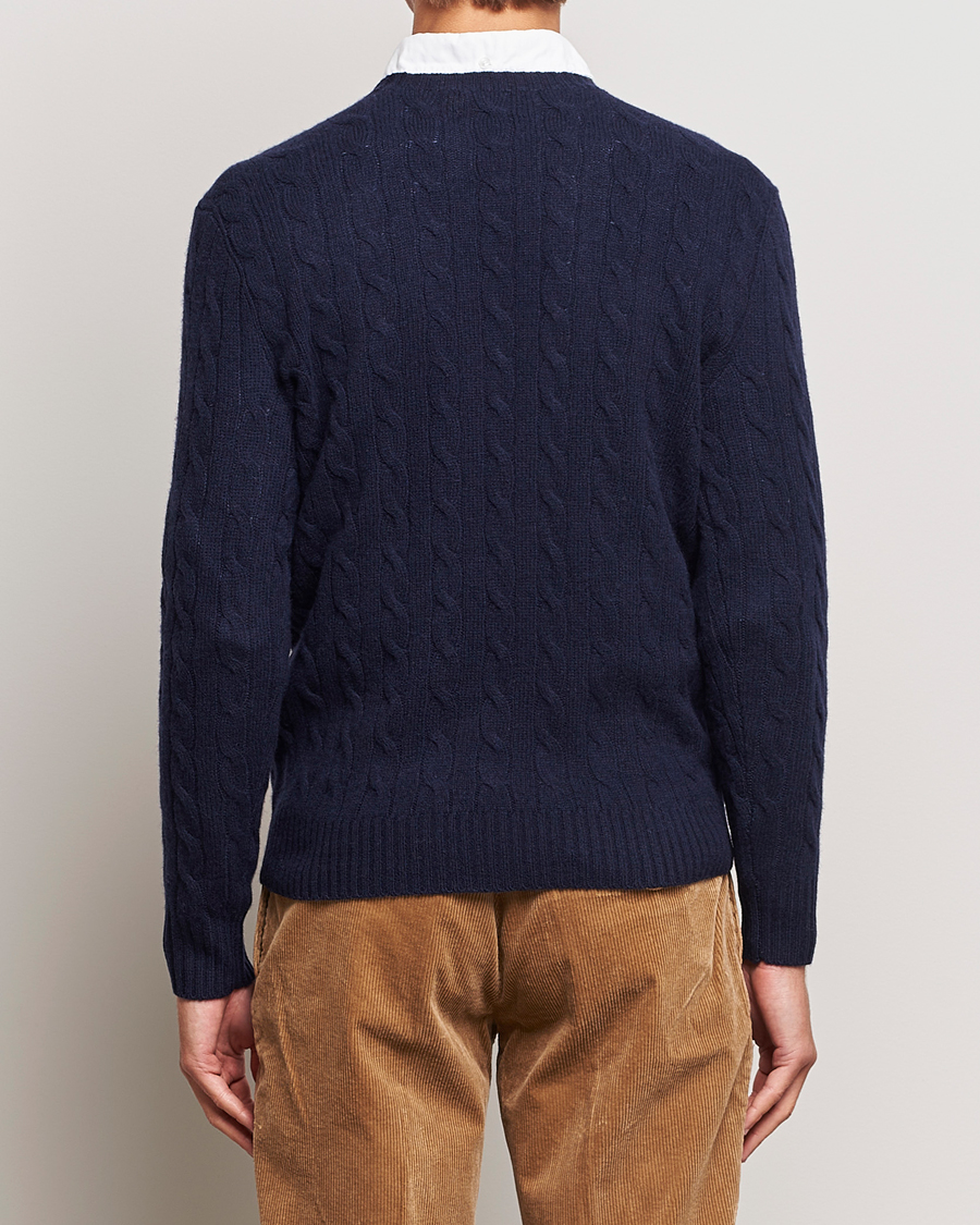 Herre | Gensere | Polo Ralph Lauren | Wool/Cashmere Cable Crew Neck Hunter Navy