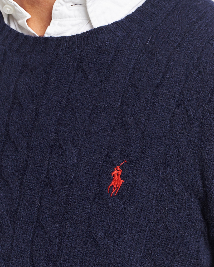 Herre | Gensere | Polo Ralph Lauren | Wool/Cashmere Cable Crew Neck Hunter Navy